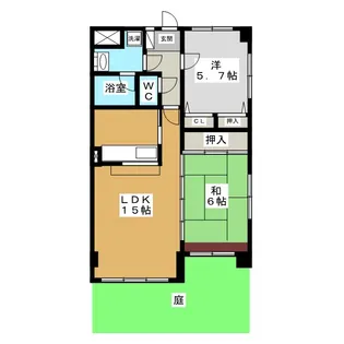 スカイレジデンス【1階】の間取り