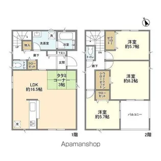 千葉県千葉市中央区川戸町【一戸建】の間取り