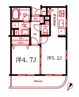 グリフォーネ横浜・岡野公園【3階】の間取り