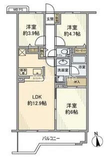 神奈川県藤沢市城南3【マンション】の間取り