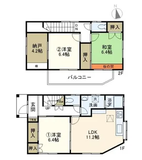 神奈川県横浜市戸塚区汲沢4【一戸建】の間取り