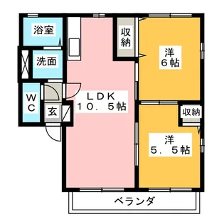 サンプレース A【1階】の間取り