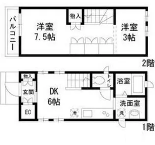 木月3丁目戸建貸家の間取り