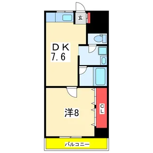 ロイヤル上大川前【6階】の間取り