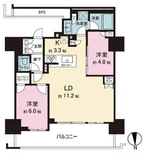 品川イーストシティタワー【17階】の間取り