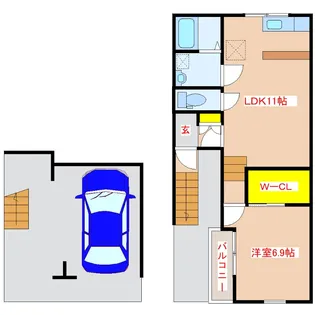 ガレージハウス【1階】の間取り
