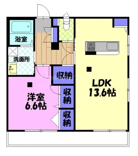 石濱コモンシティ B【1階】の間取り