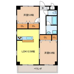 BORAX TOWERII【2階】の間取り
