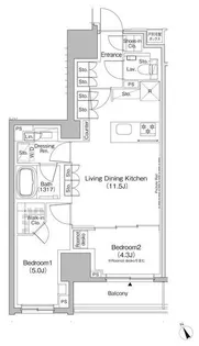 東京都中央区日本橋茅場町2【マンション】の間取り