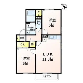 鹿児島県姶良市松原町1【アパート】の間取り