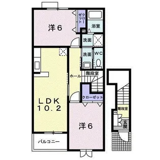 カーサ・デル・ソル A【2階】の間取り
