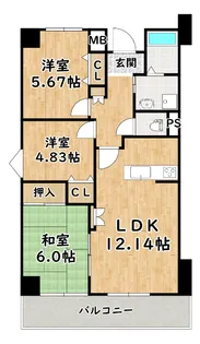 ベルウッド加島III【7階】の間取り