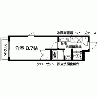 メルディアキューブ石橋(旧:ザ・レジデンス石橋)【1階】の間取り