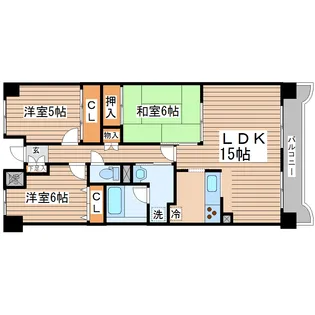 マジェスティックマンション多賀城【4階】の間取り