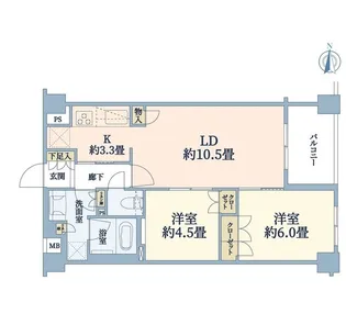 クレアホームズ新宿百人町【4階】の間取り