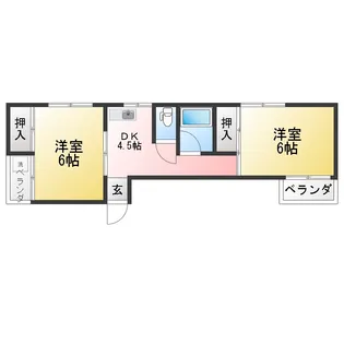 サンデンハイツ【2階】の間取り