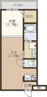 ヴィラ城北公園通【3階】の間取り