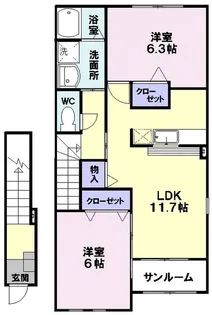 ベルアルモニーA【2階】の間取り