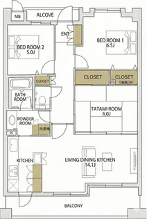 メープル甲南山手セレヴィ【5階】の間取り