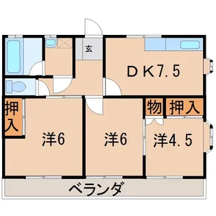 コーポFK A棟【2階】の間取り