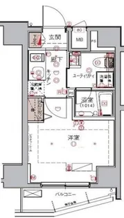 ハーモニーレジデンス大森WEST【7階】の間取り