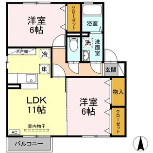 カーサベル【1階】の間取り