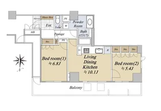 アップルタワー大阪谷町【24階】の間取り