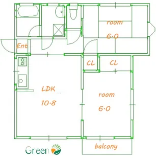 サンライズ B【2階】の間取り
