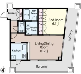 Eponoqu市ヶ谷【8階】の間取り