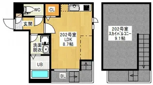 GRANDTIC 緑井【2階】の間取り