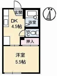 クレセント倉田【1階】の間取り