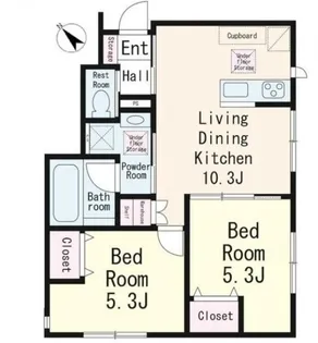 シティパル富士本【1階】の間取り