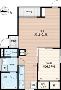 SCENE.Meguro Sauna Residence【1階】の間取り