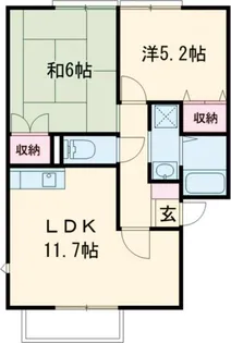 フレンドハイツ足立【1階】の間取り