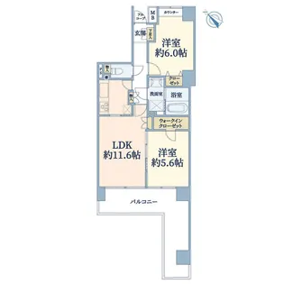 二俣川パークホームズ壱番館【2階】の間取り