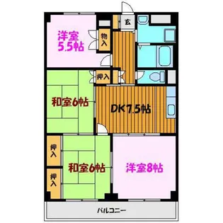 菜根アルザス【4階】の間取り