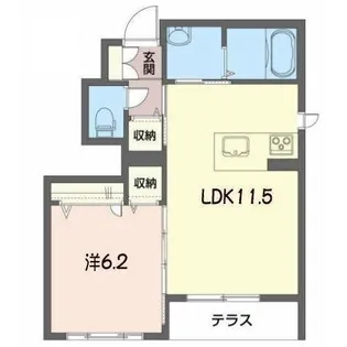 ブルージュ【1階】の間取り