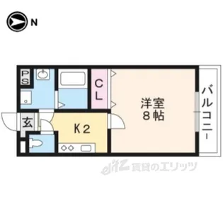 ブリランテ紫野【2階】の間取り