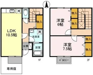 コルナスコート【1階】の間取り