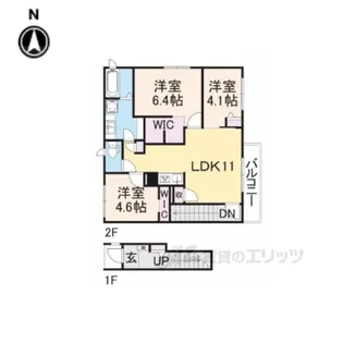 カサ・ディ・ファミリア2【2階】の間取り