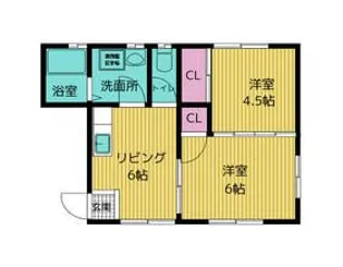 ヴェルデ本納【1階】の間取り
