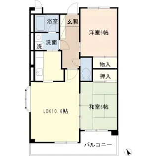 サンルーツマンションII【1階】の間取り