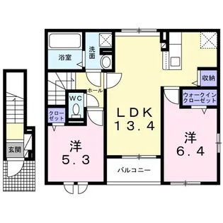 アンソレイユ【2階】の間取り