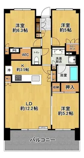 プラウドタワー郡山【16階】の間取り