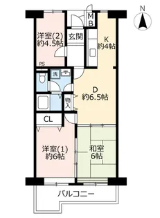 UR高見フローラルタウン六番街【4階】の間取り