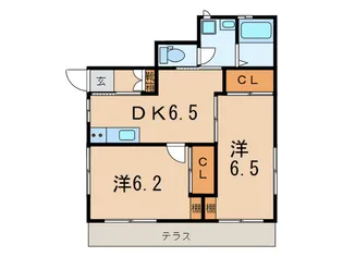 ルームズ前田【1階】の間取り