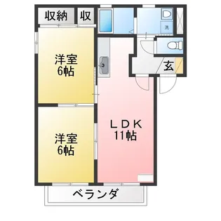 コーポ春風III【2階】の間取り