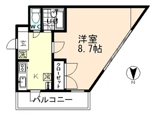 ラフィネ五福2【2階】の間取り