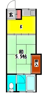 月出ハイツ【2階】の間取り