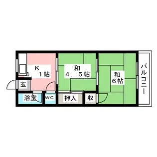 コーポ美芳【2階】の間取り